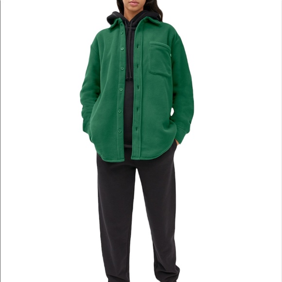 Vintage Green Fleece Button Down Shirt Sweater - Picture 8 of 9